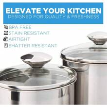 Kitchen Canister Set - Airtight Stainless Steel Canisters With Glass Lids - Organization Containers For Kitchen - Ideal For Dry Food, Flour, Sugar, Coffee, Rice, Tea & Pantry Storage (8 PCS Large) - SOGlassLidLargeSet - View 4