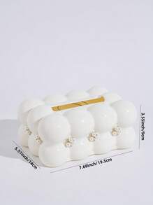 1 Stück Süßigkeiten Taschentuchbox, Dekor mit Kunstperle, multifunktionale Aufbewahrungsbox, geeignet für Wohnzimmer, Fernbedienungsaufbewahrung, Küchenrollenhalter, Taschentuchbox schwarz, Taschentuchhalter, weiße Taschentuchbox, Taschentuchhalter, weiß, Feuchttücherhalter, Servietten Halter, für Familienfeiern, für Zuhause Küche Schlafzimmer Wohnzimmer Esszimmer, Wohndekoration Accessoires, dekorative Box, Geschenk zur Hochzeit für Frauen, Sommerfestival Reisebedarf