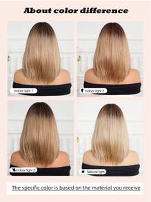 Tóc giả ombre nhiều lớp, dài 14 inch, kiểu tóc uốn tự nhiên, chất liệu sợi tổng hợp thoải mái dành cho nữ, thời trang và đa năng, phù hợp cho các dịp lễ, tụ họp và sử dụng hàng ngày. - Ombre - Xem 8