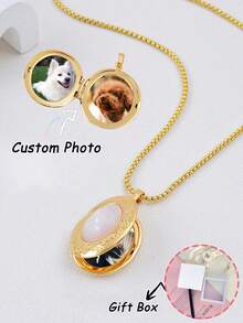 1 条定制个性化照片吊坠项链，采用耐用不锈钢材料制成，1 条定制个性化照片爱心吊坠项链，采用耐用不锈钢材料制成，是新年、生日、周年纪念、毕业典礼的绝佳礼物，适合女性、男性、家庭、派对和日常佩戴