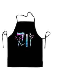 1 件装 女士美发师围裙 美发师围裙 适用于沙龙家用剪发牛津布面料 50x75cm，68x95cm - 黑色 - 查看 13