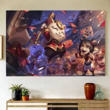 Framed Arcane Anime Poster Poster Jinx And Vi Poster Canvas Prints Battle Of The Two Cities Wall Art For Home Office Living Room Decorations