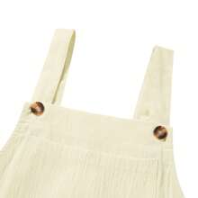 Womens Wide Leg Bib Pants Overalls Playsuit Long Pants Casual Loose Jumpsuits Rompers,With Pockets - Beige - View 5