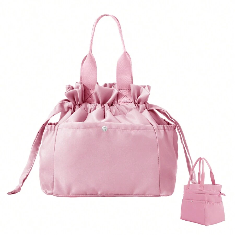 Lunch Bag Women Reusable Insulated Lunch Bag, Portable Thermal Lunch Box, Suitable For Students, Office Workers, Business Trips, Picnics, Thermal Lunch Bag With Large Capacity, Recommended Cross-Border Giftback - 粉色 - 查看 1