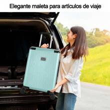 Maleta de 10 kg para Avión 18  Pulgadas, Equipaje de Mano Rígida con 4 Ruedas y Candado Incorporado, Variedad de Colores - Verde - Ver 7