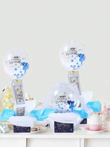 Caja de dinero con tema de globos de cumpleaños, set de 46 piezas. Caja de dinero con globos azules y blancos con tarjeta de efectivo extraíble y bolsas, caja de dinero de papel plegable DIY, caja de dinero con globos de feliz cumpleaños, decoración de fiesta de cumpleaños para el hogar, la habitación y la mesa, ornamento, regalos y recuerdos para fiesta de cumpleaños