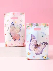 10/25/50 pièces Sac cadeau de sac à main papillon, sac d'emballage de fête d'anniversaire de fleurs papillon multicolore mélangé, sac d'emballage de fête de mariage, sac d'emballage de décoration de salle de fête de festival, fournitures de cuisine, sac d'emballage de fête de baby shower papillon, décoration, convient pour les boutiques