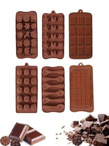 1 pièce Moule à chocolat, Moule à chocolat DIY, Différents modèles de moules à chocolat, Moules à chocolat en forme de cuillère, Moules à chocolat gaufré, Moules à chocolat carrés, Moules à chocolat avec motif de dessin animé, Moules à pudding, Moules à bonbons