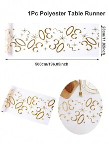1 chiếc khăn trải bàn lớn 28*500cm màu vàng kim, họa tiết số 18, 30, 40, 50, 60, 70, chất liệu polyester, thích hợp trang trí tiệc sinh nhật lần thứ 18, 30, 40, 40, 50, 60, 70, quà lưu niệm sinh nhật lần thứ 60, quà tặng sinh nhật lần thứ 70. - Vàng size lớn-28*500cm - Xem 12