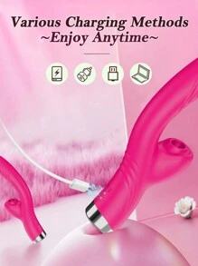 LIKETHAT Vibrador sexy con succión del clítoris, estimulación del punto G y la clítoris, 2 en 1 con 10 velocidades de vibración para la masturbación femenina