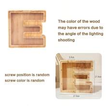 1pc A-Z Coin Piggy Bank, Wooden Transparent Coin Storage Box, Acrylic Decorative Creative Coin Bank To Improve Children's Saving Ability, Birthday Gift For Boys