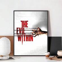 1pc Wall Arts Posters Vintage Game Psycho Break The Evil Within Wall Art Decoration Printed Posters Frameless Club Bar Retro Mural Bedroom, Canvas Art, High Quality, Without Frame/With Frame ,Wall Art With Frame