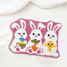 Easter Bath Mat Bunny Egg Non-Slip Mat Washable Rug Absorbent Bathroom Mat For Bedroom Living Room Spring Bathroom Decor