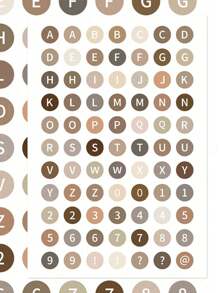 8pcs/Set Letter & Number Stickers 8 Color Combos Waterproof & Wear-Resistant - Ideal For DIY, Journals, & Alphanumeric Designs,School Supplies,Back To School