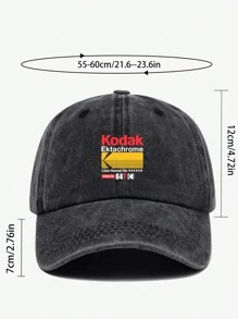 1pc Vintage Korean Style BLACK Film Print Adjustable Casual Baseball Cap, Unisex Retro Trucker Hat, Soft Peak, All Season, Suitable For Leisure, Hiking, Photography, Birthdays, Parties, Holiday & Valentine's Day Gifts