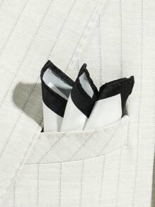 1pc Men's Fashion Solid Color Bordered Lightweight Minimalist Silk-Like Handkerchief Scarf, Suitable For Banquet, Work, Daily Wear - Solid Color - View 12