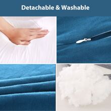 Oreiller de grossesse, oreiller de couchage latéral, oreiller complet en forme de H pour adultes, oreiller de maternité et incontournable pendant la grossesse - Bleu azur - Voir 6