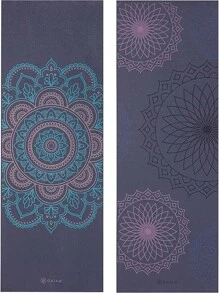 - Tapete de yoga de alta calidad, reversible, grueso, antideslizante, para ejercicios y ejercicios de fitness, para tipo de yoga, pilates y entrenamientos en el piso (68 x 24 x 6 mm - Púrpura Illusion - Ver 3