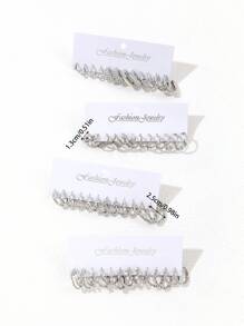 48 pièces/Set Boucles d'oreilles vintage en forme de cœur, style mode classique convenant à la vie quotidienne, aux fêtes et aux festivals de musique