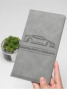 Car Registration & Insurance Card Holder And Women Auto Glove Box Organizer Document Wallet Faux Leather Manual Folder For Men Wallet Mini Wallet Purse Wallet Card Wallet
