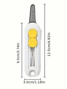Customized Portable Paper Cutter, Compact Mini Multipurpose Knife With Magnetic Holder - Portable Box Opener, Easy To Open Packages, Office Supplies And Crafts, White And Yellow Handles