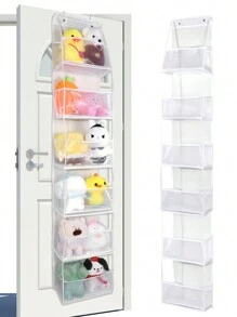 1pc 6 lớp treo trên cửa, tổ chức lưu trữ mỹ phẩm treo tường, giá đỡ lưới dung tích lớn có túi trong suốt túi đựng đồ treo, cho nhà bếp, phòng tắm, tủ quần áo, phòng ngủ, ký túc xá, tã trẻ em, đồ chơi trẻ em. (6 lớp nhiều màu) phòng ngủ, tổ chức, lưu trữ tại nhà, áo phông trắng nữ, quần đen nữ, quần áo mùa đông cho nữ, váy, - Lưới sáu màu nhiều màu - Xem 16