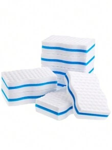 10pcs 1.5 Times Compressed Nano Sponge, Magic Wiping, Not Easy To Break, Multi Functional Household Cleaning Sponge Foam, Kitchen Dishwashing Sponge, Can Be Cut Into Any Size For Use - Suitable For Cleaning Cups, Bowls, Plates, Pans And Other Equipment To Be Cleaned - White - View 4