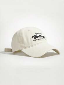 Baseball Cap. Alphabet Embroidered Hat Fashionable Deep Top Widened Brim Baseball Cap Highlights Small Face