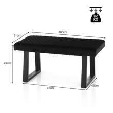 TUKAILAi TUKAILAI banco comedor 100cm, banco pasillo comedor banco armario banco cama banco tapizado banco cocina con asiento de terciopelo cojín y patas de metal, para comedor armario cocina dormitorio