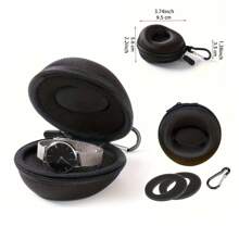 Etui podróżne na zegarek dla mężczyzn z 5 gniazdami, twarde etui na zegarek z miękką poduszką, organizer do przechowywania zegarków, etui ekspozycyjne, pasuje do większości zegarków o przekątnej do 48 mm (5 gniazd), słońce, podróż, fajny powrót do szkoły