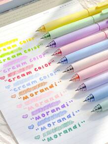 5pcs Multi Color Gel Pens Set Cream / Morandi / Retro 0.5mm Ballpoint Quick-Dry Ink For Writing School - Multicolor - View 2
