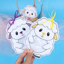 6 stuks meerkleurige paashaas-snackzakjes, schattige konijnen-snoepzakjes, paasfeest-konijnendecoraties, creatieve konijnen-snackcadeauzakjes