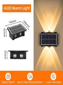CANMEIJIA 1 件装大型太阳能灯 LED 壁灯现代风格照明 IP65 户外防水太阳能花园灯装饰适用于花园/走廊/庭院 - 太陽能壁燈 - 查看 18