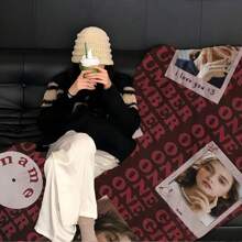 1pc Customized Personalized Blanket With Your Own Photo Or Design, Ideal For Self-Use Or Gifting To Friends. Suitable For Sofa, Bed, Travel, Soft & Skin-Friendly. Can Be Customized With Favorite Idol, Star, Album, Or "Number One Girl" Designs. - Multicolor - View 4