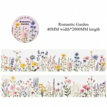 1 Roll Of 4CM Wide * 2M Long Two Styles Of Stickers Forest Animal Flower Garden Fence Mushroom Handbook Tape Stickers Aesthetic Stickers For Scrapbook Journaling Water Bottles Laptop, Scrapbooking Supplies Kit, Waterproof Vinyl Bullet Junk Journal Stickers For Adults Back To School