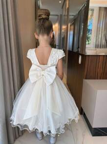 Youth Premium Party Dress Birthday Florist Bridesmaid Luxury Colors Pink Rose Blue Serenity Red - 米色 - 查看 6