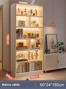 **Estantería Blanca Moderna de Múltiples Niveles - Diseño Minimalista y Gran Capacidad de Almacenamiento** - Blanco - Ver 1