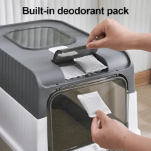 NetHong Self-Cleaning, Large-Capacity Litter Box With Drawer And Splash-Proof Litter Tray. Square Pet Toilet That Is Not Easy To Tip Over. Semi-Enclosed Litter Box To Prevent Odor. - Large Cat Litter Box - View 8