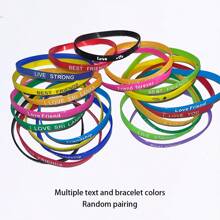 10/20/30/40/50 件时尚简约硅胶运动手环，送给家人和朋友的礼物，男朋友/女朋友的生日和节日礼物，返校情人节派对礼物 - 彩色 - 查看 6
