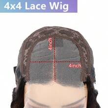 4x4 蕾丝闭合假发 人发波浪透明蕾丝前部假发 女士 180 密度蕾丝闭合假发 预拔婴儿头发 柔软光滑 自然黑色 - 黑色 - 查看 4