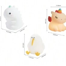 1pc Cute Dinosaur, Unicorn, Peculiar Bird LED Lamp, Soft Skin-Friendly, Silicone Material, TYPE-C Charging, 3-Level Dimming, Suitable For Bedroom, Nursery, Home Decor, Desk Decor, Lovely Gift For Friends, Boys, Girls, Infants