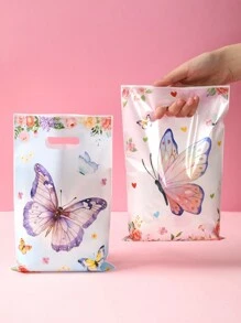 10/25/50 pièces Sac cadeau de sac à main papillon, sac d'emballage de fête d'anniversaire de fleurs papillon multicolore mélangé, sac d'emballage de fête de mariage, sac d'emballage de décoration de salle de fête de festival, fournitures de cuisine, sac d'emballage de fête de baby shower papillon, décoration, convient pour les boutiques