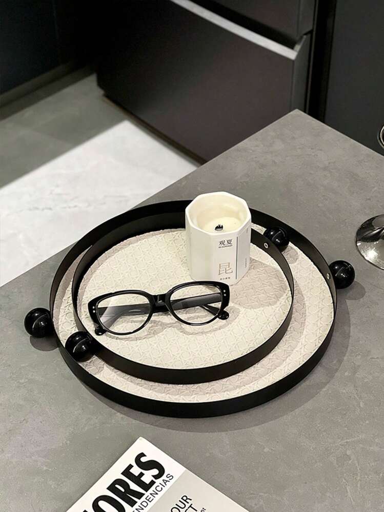 Vassoio Portachiavi In Pelle PU Marrone Pieghevole - Organizer Da Ingresso E Scrivania Multiuso, Portagioie E Sottobicchiere - 2