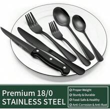 48-Piece Black Silverware Set With Organizer, Black Flatware Set With Steak Knives For   Tainless Steel Tableware Cutlery Set, Mirror Finished Utensil Sets For Home Restaurant