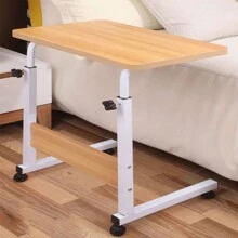 Portable Height Adjustable Laptop Table Over Sofa Bed Desk Computer Notebook Trolley Tray With Rollers 80*40*90cm - Walnut - View 3