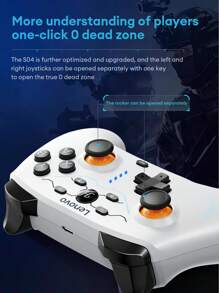 Lenovo 联想 S04 黑白游戏手柄，电池续航时间长，蓝牙连接，霍尔传感器 1000Hz，3 种连接模式，多功能操纵杆，带来身临其境的游戏体验，静音按钮，无线连接，兼容多种设备