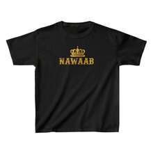 Boys Funny Desi Tees  Kids South Asian T-Shirt  Bollywood Meme Shirt  Cotton Tees Children Punjabi Pakistani  Nawaab - 黑色 - 查看 1
