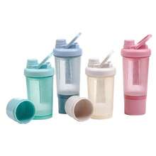 Botella agitadora para proteína de 500ml, botella agitadora, botella mezcladora de batidos de fruta con bola mezcladora, a prueba de fugas, botella deportiva portátil para fitness, botella de agua para exteriores