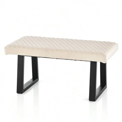  TUKAILAI panca sala da pranzo 100cm, panca corridoio sala da pranzo panca armadio panca letto panca imbottita panca cucina con cuscino seduta in velluto e gambe in metallo, per sala da pranzo armadio cucina camera da letto