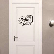 1 pièce Sticker de porte de douche style français, convient pour la décoration de salle de bain et de douche à la maison